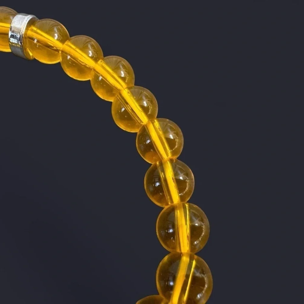 Gold Glass Bead Bracelet 8mm